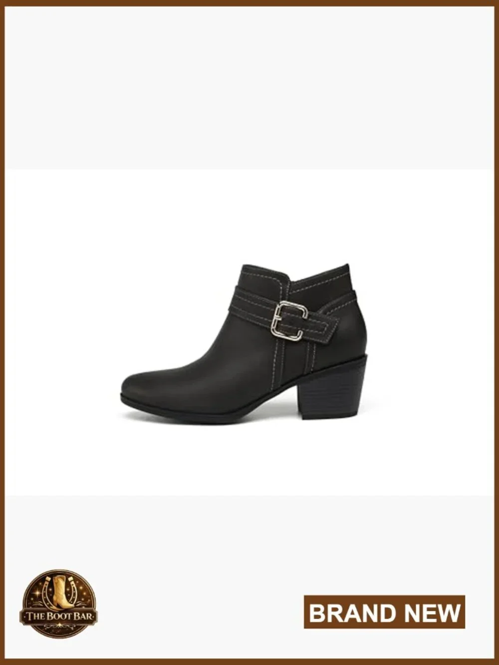 Women's Chunky Heel Ankle Boots Side Zipper Western Booties Comfortable